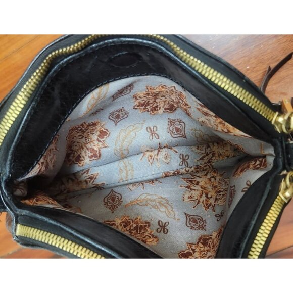 HOBO Black Leather Crossbody Bag Small Dome Shape Zip Top Adjustable Strap Vinta - Picture 8 of 12